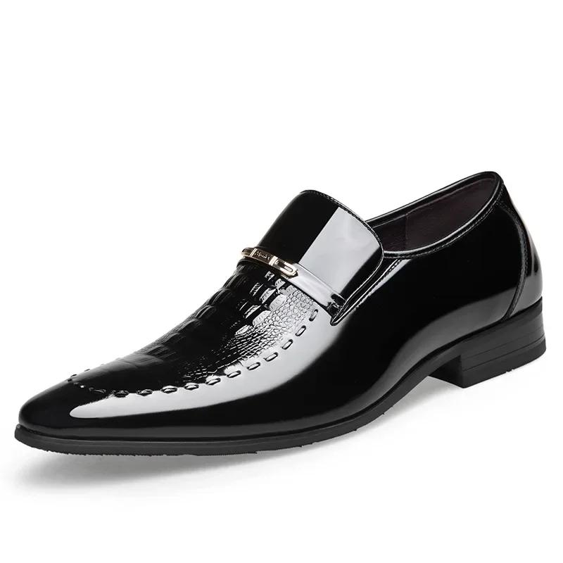 Men Classic Leather Shoes Business Pointed Toe Platform Loafers Work Men Dress Shoes New In Big Size