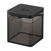 Yamazaki Jitsugyo 5466 Airtight Storage Container with Spoon and Valve, Black, Approx. W9.2XD9.2XH10.2cm, Tower, Square, Seasoning, Tea Leaf