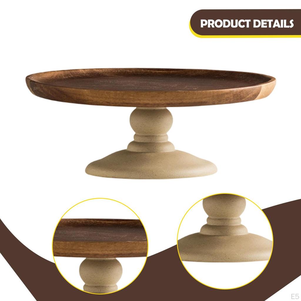 Cake Stand Holder Showcasing Rustic Display Dessert Candy Dish Plate for Living