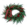 Artificial Xmas Wreath for Front Door Decoration Xmas Wreath with Pine Cones Berries Bows