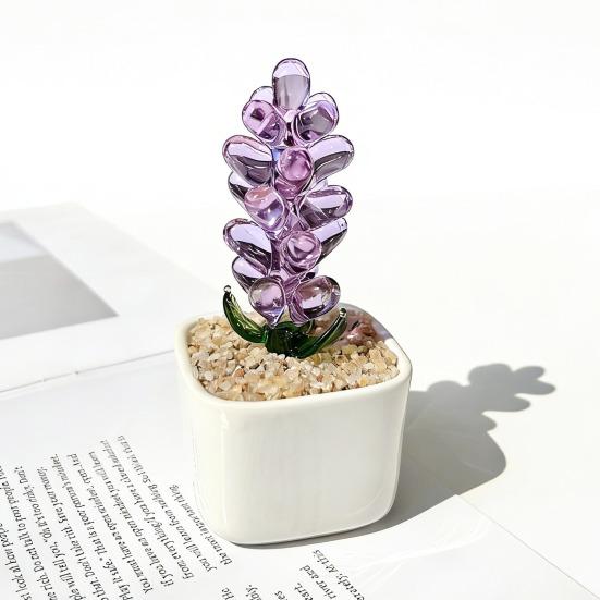 Mini Glass Planter Desktop Ornaments Small Exquisite Craftsmanship Bright Colorful Handmade Texture for Office Bedroom Living Room Home Decor Gift