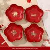 Wedding & Engagement Fruit and Candy Plate - Elegant Red Ornament for Living Room