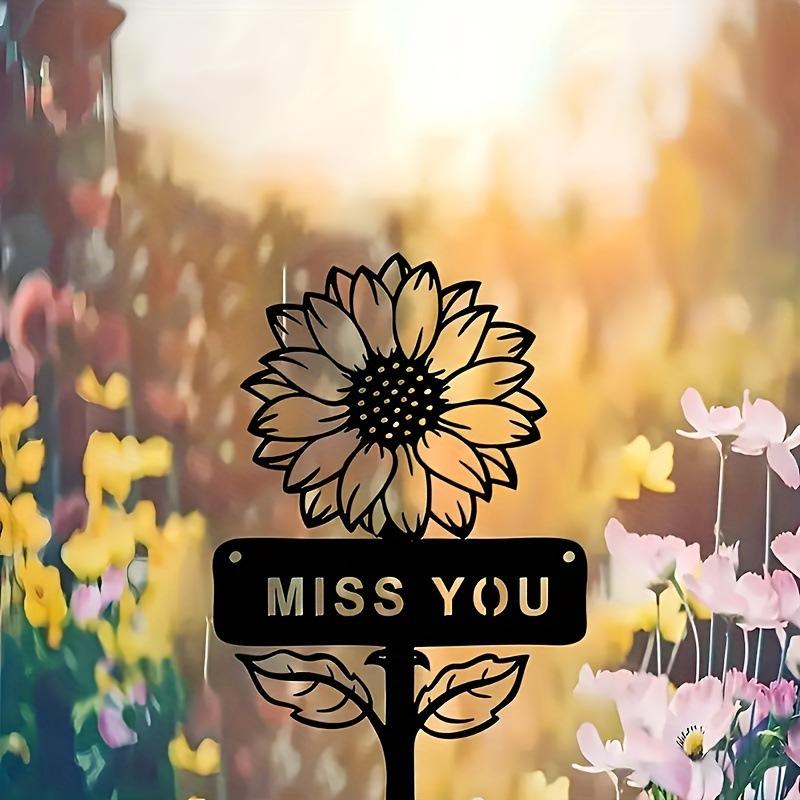1Pc Charming Sunflower Metal Garden Decorative Ground Plug for Outdoor Yard Patio Garden Festival Home Party Decoration