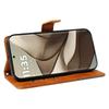 For Motorola Edge 50 5G Case Leather Geometric Line Wallet Phone Cover with Wrist Strap