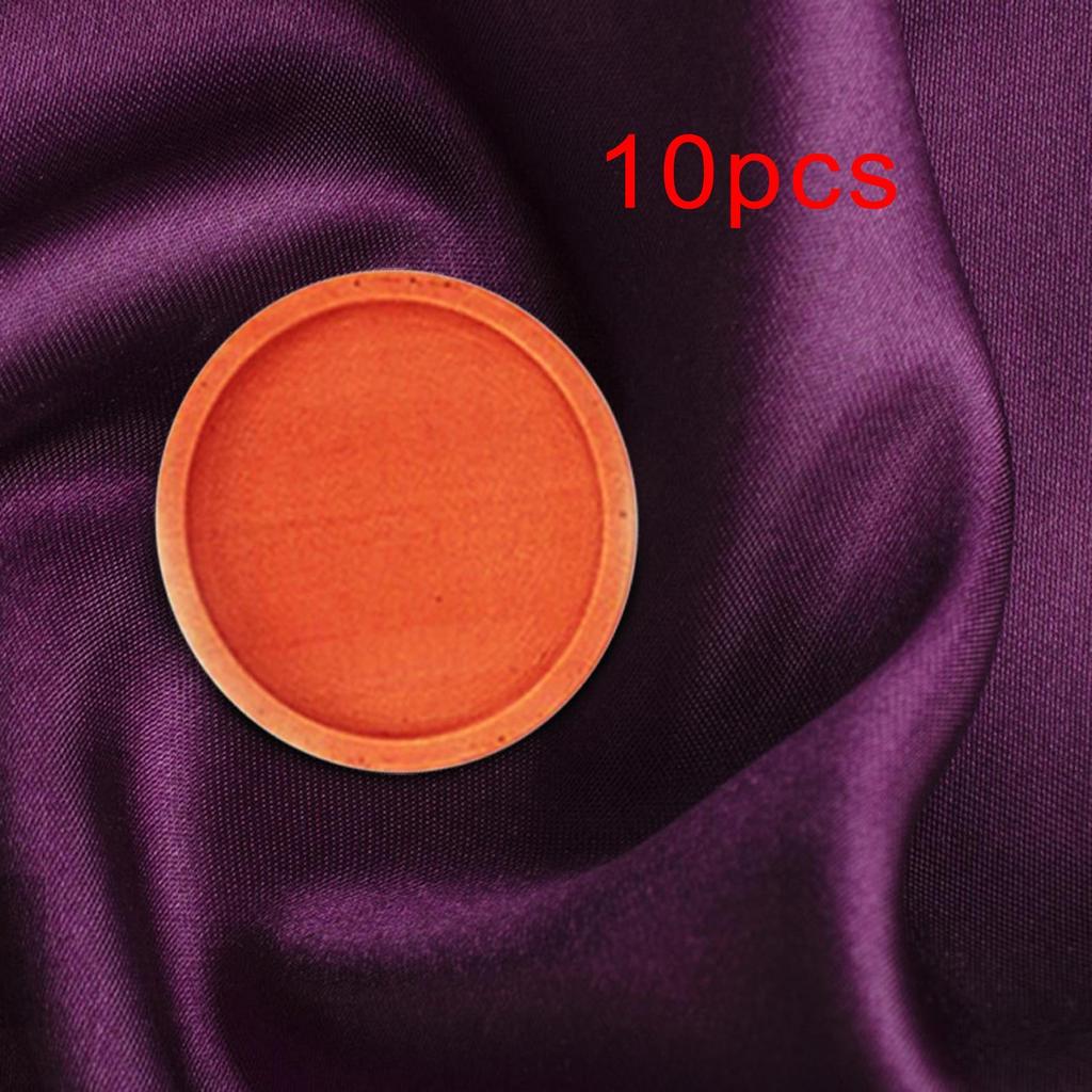 10Pcs Flat Round Wooden Brooch Pin Trays Clasps Disk Base Cabochon Frame Setting Tray