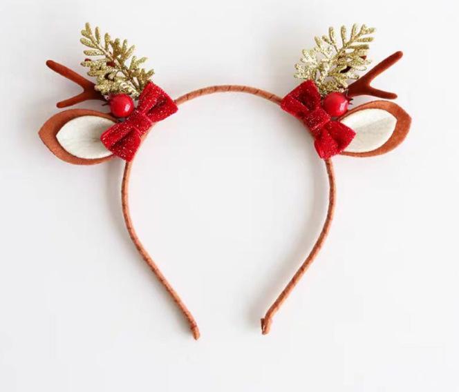 2025 Christmas Antler Headband Hair Tie - Women's Holiday Hair Accessories