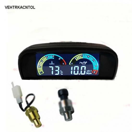 VEHTRKACNTOL 2 Functions 12v/24v Truck Car Oil Pressure Gauge + Water Temperature Gauge Meter Set