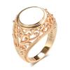 New Design  Rose Gold Round Glossy Rings Christmas Gift Hollow Flower Women Jewelry Ethnic Wedding Ring Fashion