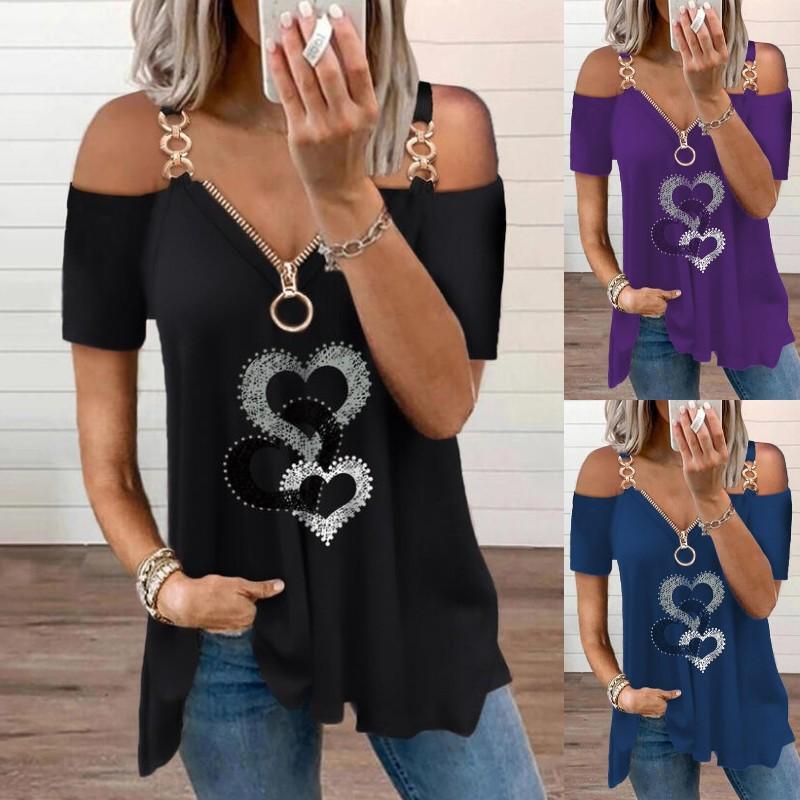 

Мода Женская мода Сексуальная Холодная Плечевая душа Принт Ремешок Топы V-образный вырез Летний жилет Повседневный жилет с коротким рукавом Рубашки Топ Блузка Плюс Размер S-5XL