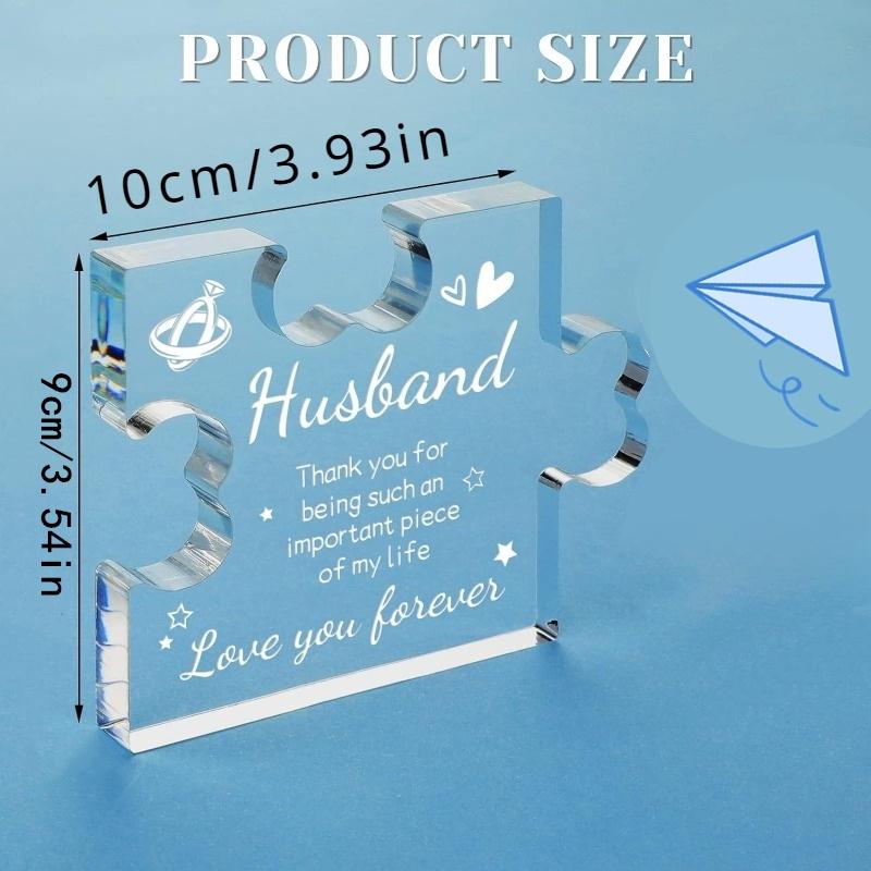 Funnli Ehemann Puzzle Plakette - Herzliches Jubiläums- & Geburtstags-Schreibtischgeschenk