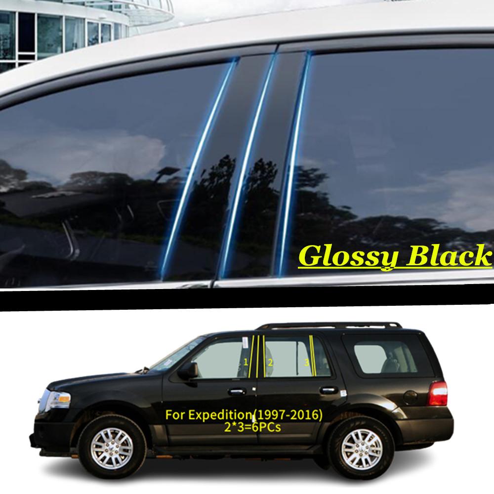 Car TPU/Glossy Mirror Pillar Post Cover Door Trim Window Molding Sticker For Ford Expedition 1997 1998 1999 2000- 2014 2015 2016