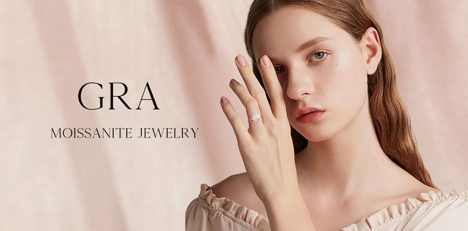 GRA Brillant Cut Moissanite Heart Ring for Women Luxury Diamond Rings 925 Silver Engagement Anniversary Fine Jewelry