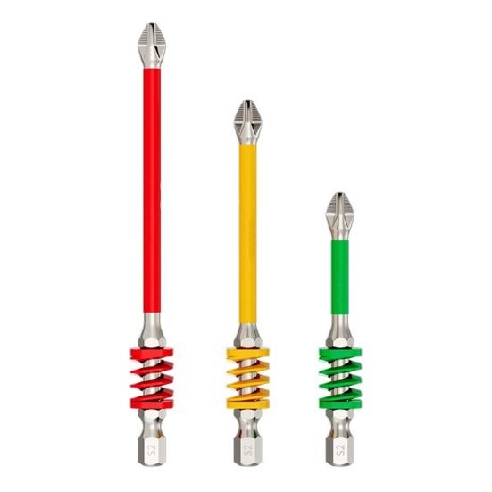 1/3Pcs Magnetic Bit Set with Spring Impact-Resistant Hexagonal Electric Screwdriver