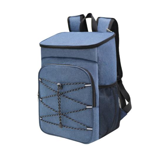 Picnic Bag Large Capacity Waterproof Oxford Cloth Cooler Bag with Adjustable Straps Side Mesh Pockets Outdoor Lunch Bag