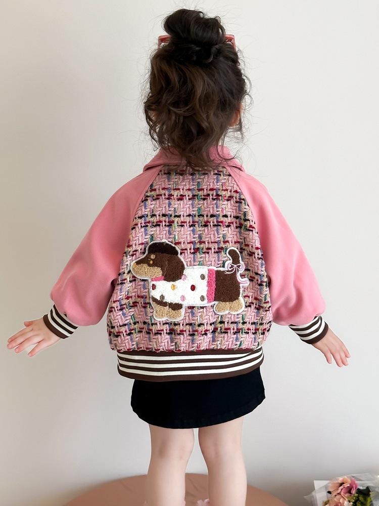 2025 Trendy Spring/Autumn Girls' Baseball Jacket - Stylish Fragrance Inspired Cool Outfit for Baby Girls
