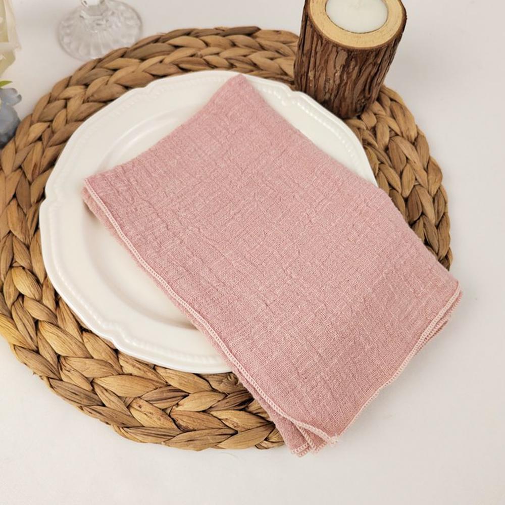 Set of 50 Gauze Cloth Napkins 40x40cm Sewn Edge 100% Cotton Fabric Crepe For Dinner Home Party Wedding Napkins Event Designing