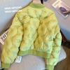 Autumn and winter new green cotton jacket padded baseball jacket light down cotton coat tide