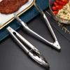 with Buckle Stainless Steel Food Tongs Long Handle Bread Clamp Lightweight Serving Tong  Party