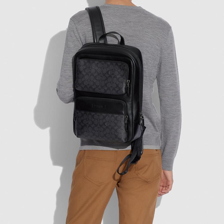 

Новый рюкзак COACH Gotham из канвы с кожей, большого размера, мужской, черный/медь, черный монограммный C5328-JIO1U 28.4*8.9*40.6CM