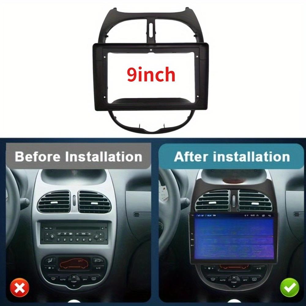 9 Inch 2 Din Car Dashboard Frame Frame  Panel Frame Navigation Panel for Peugeot 206 2000-2010 Interior Mouldings