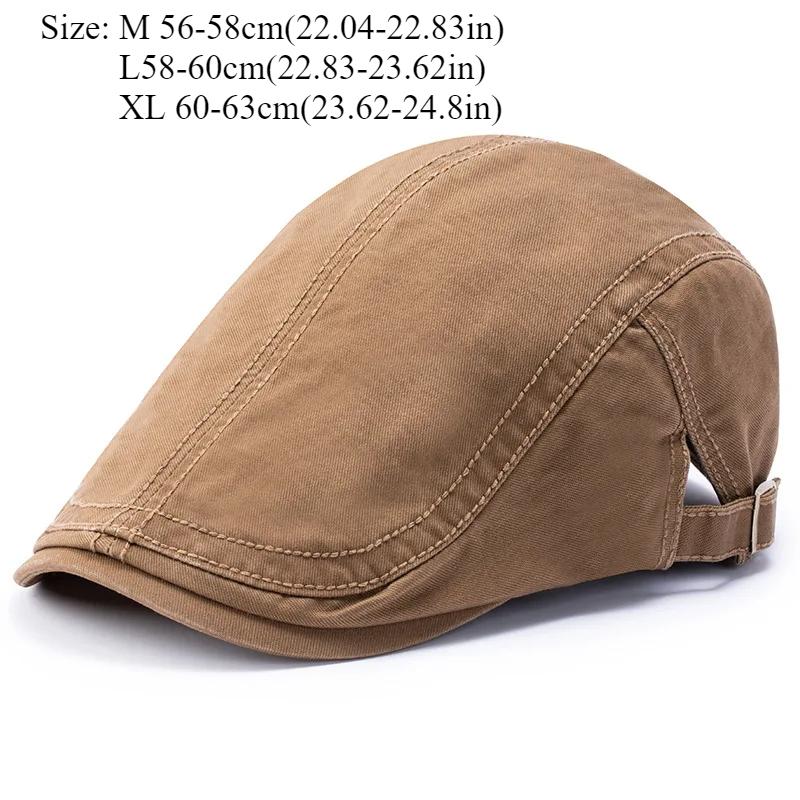  Spring Cotton Beret Dad Casual Newsboy Hat Big Head Man Oversize Flat Peak Painter Cap Summer Beret Male 62cm Hats