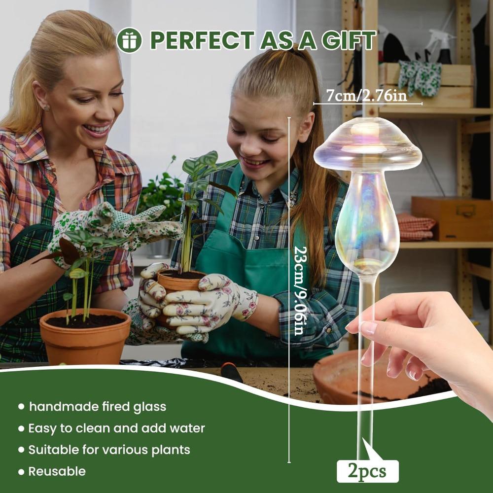 

2pcs Plant Watering Globes Self Watering Planter Insert Plant Watering Devices Glass Watering Bulbs for Mushroom Watering Globes Top-Fill Watering 2pcs