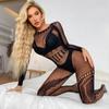 Lady New Plus Size Bodysuits Sexy Nightgown Women Flower Design Jumpsuits Crotchless Erotic Clothes Black Full Bodystockings