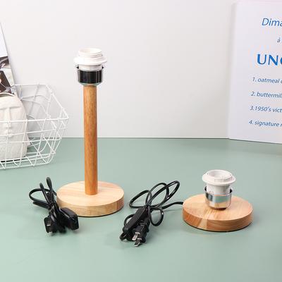 E27 Lamp Socket Circular Solid Wooden Base Holder With Cord On Off Switch For Table Lamp Bedside Lamp Holder For Home Lighting