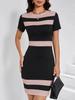 European Fashion Color Block Round Neck Women's Short Sleeve Dress (2026 Edition)