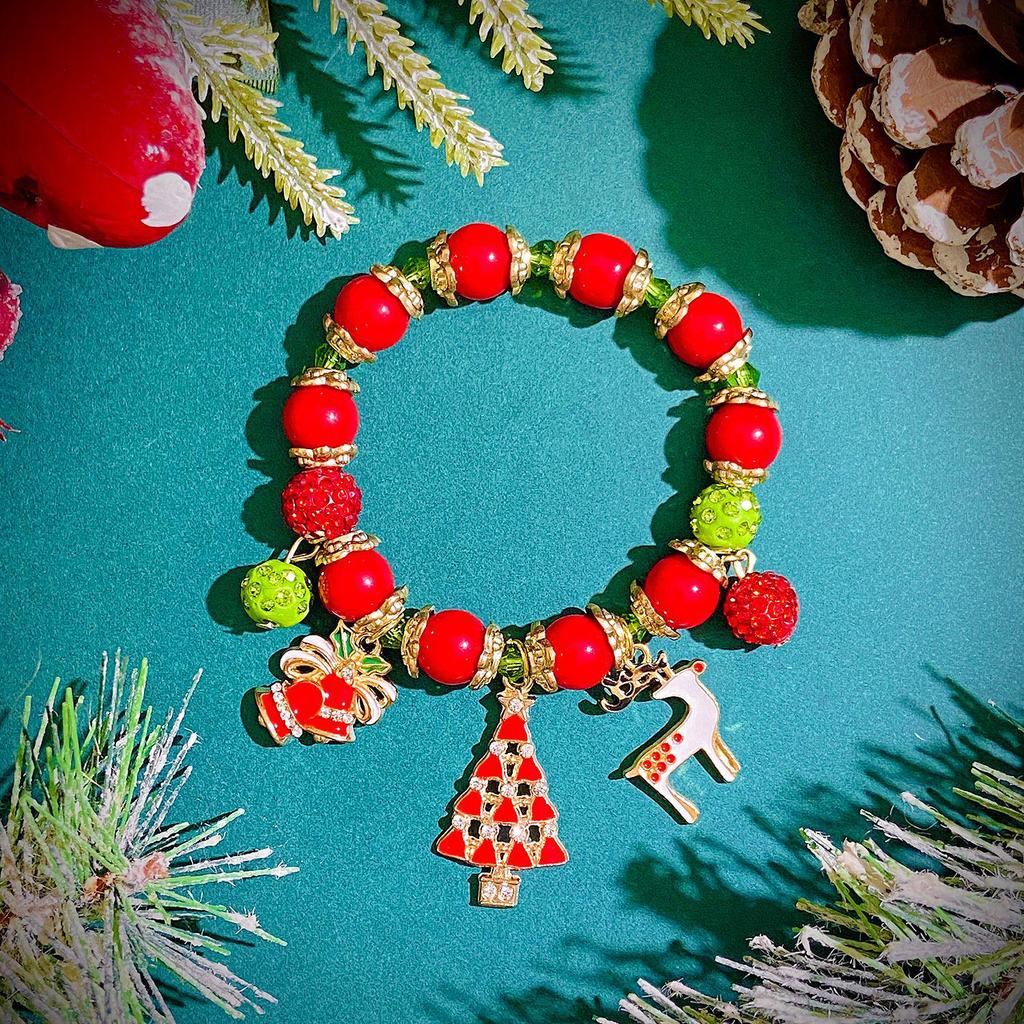 Christmas Women's Bracelet: European & American Creative Snowflake, Reindeer, Bell, Santa Claus Drawstring Design