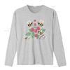 Cute Cartoon Bumblebee Raspberry Wild Floral Nature Print Casual T Shirt vintage Washed Stylish Unisex Stretched Versatile