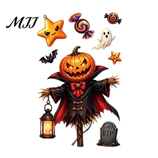 Decorative Vampire Clings Halloween Static Window Clings, Pumpkin Ghost Mummy Cartoon Decals, Easy Paste Art Self-Adhesive for Glass Door Mirror Shop