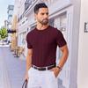 Nuova T-shirt Estiva a Maniche Corte a Righe Verticali in Maglia da Uomo Europea e Americana