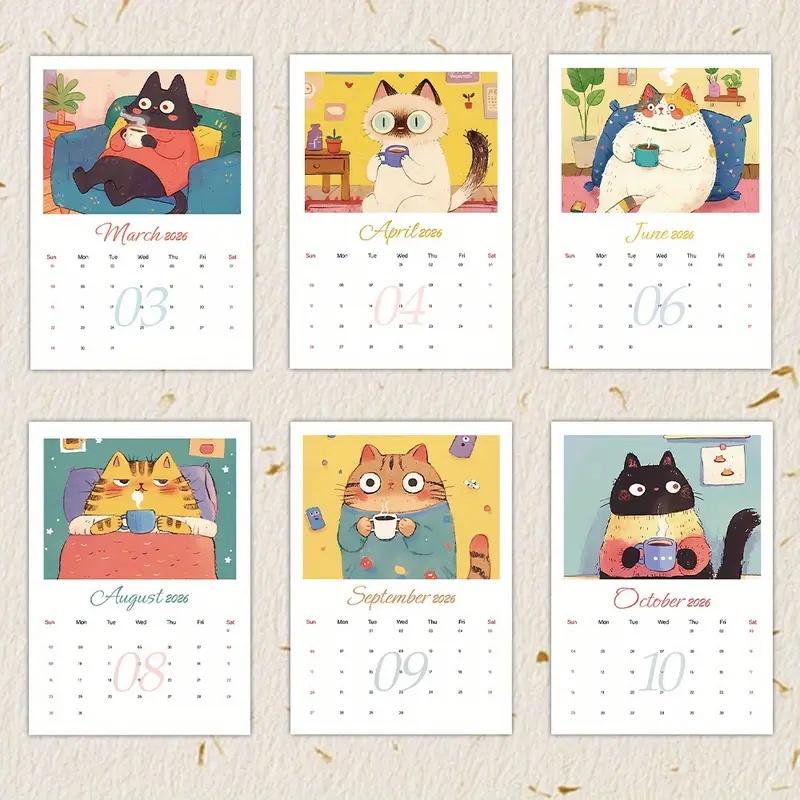 Cats Calendar 2026 Wall Arts 12 Monthly Planner Birthday Christmas New Year Gift