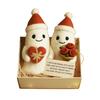 Christmas Ghost Friends Plush Set Cute Small Ghost with Santa Hat for Holiday Home Party Decor Friendship Gifts for Best Friends