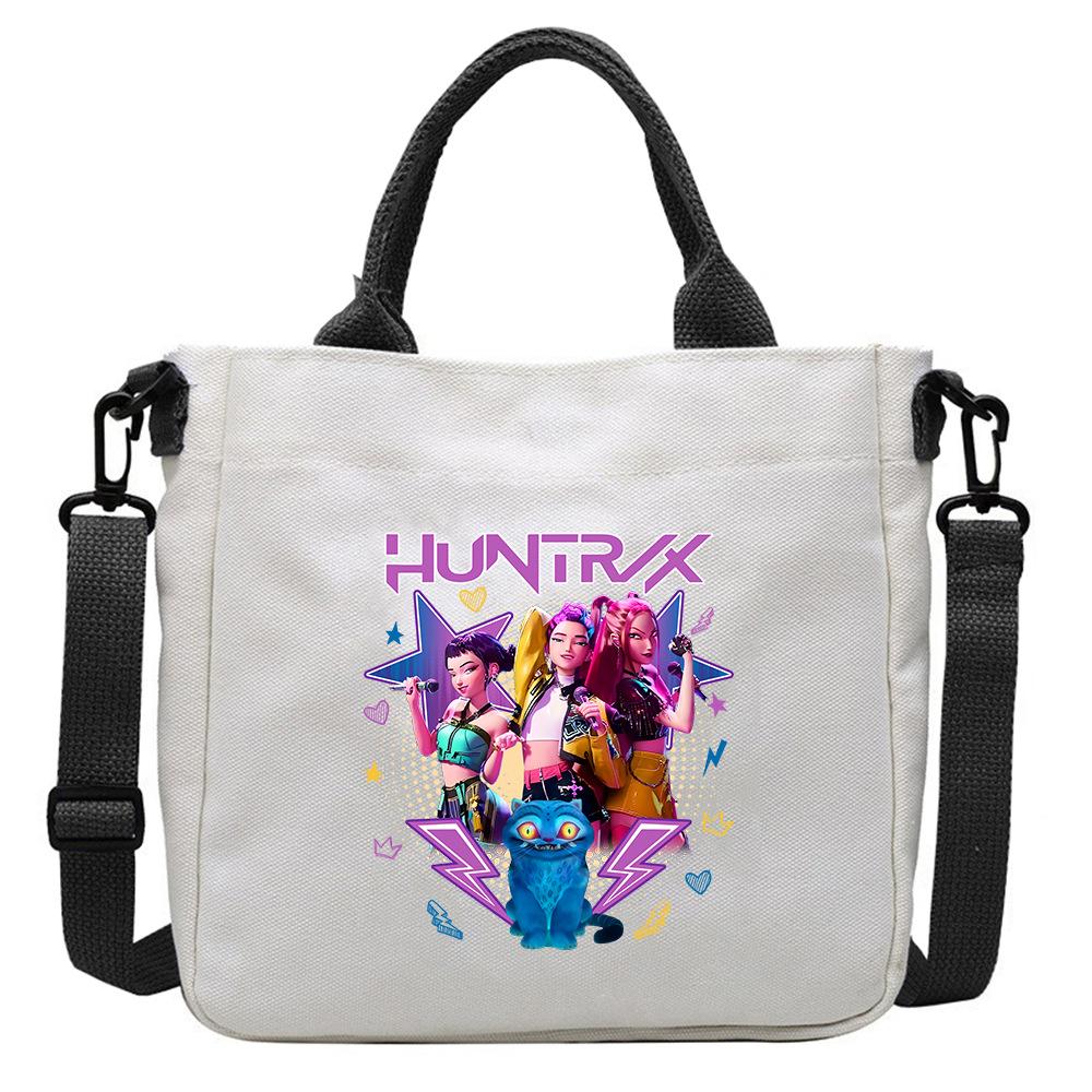 New Popular Movie Kpop Witch Hunting Girl Group Canvas Bag Student Messenger Bag Detachable Shoulder Strap Handbag KTY