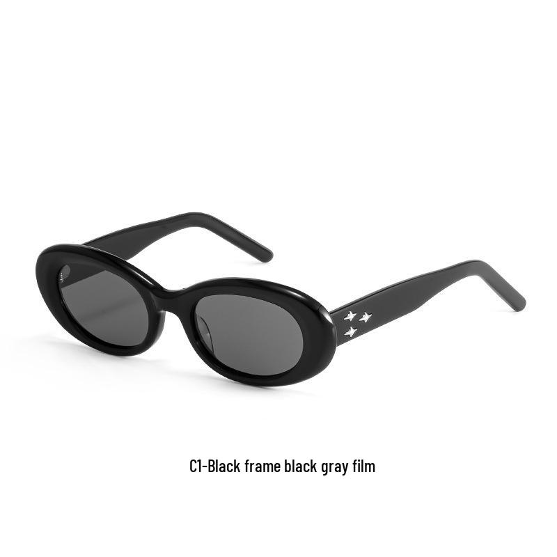 1064 Retro Star Rivet Acetate Sunglasses - Trendy Women s Street Style.