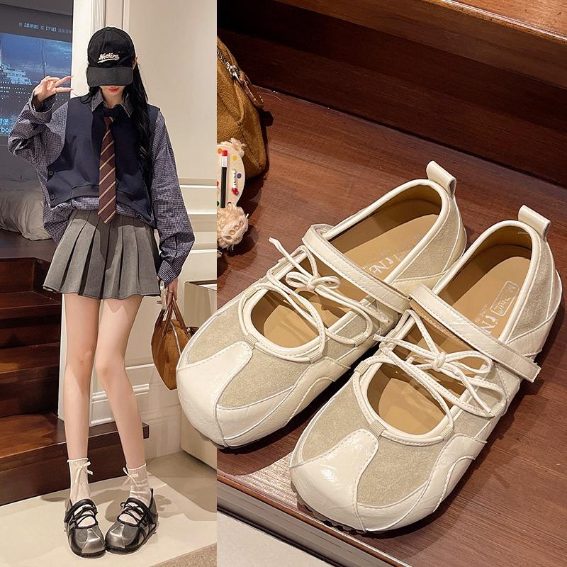 Stylish and comfortable silver Mary Jane single shoes women's new autumn casual ballet