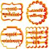4Pcs Cookie Cutters Molds with Good Wishes Cookie Stamp Pastry Tools Biscuit Mold for Baking Fondant Cutter Cookie