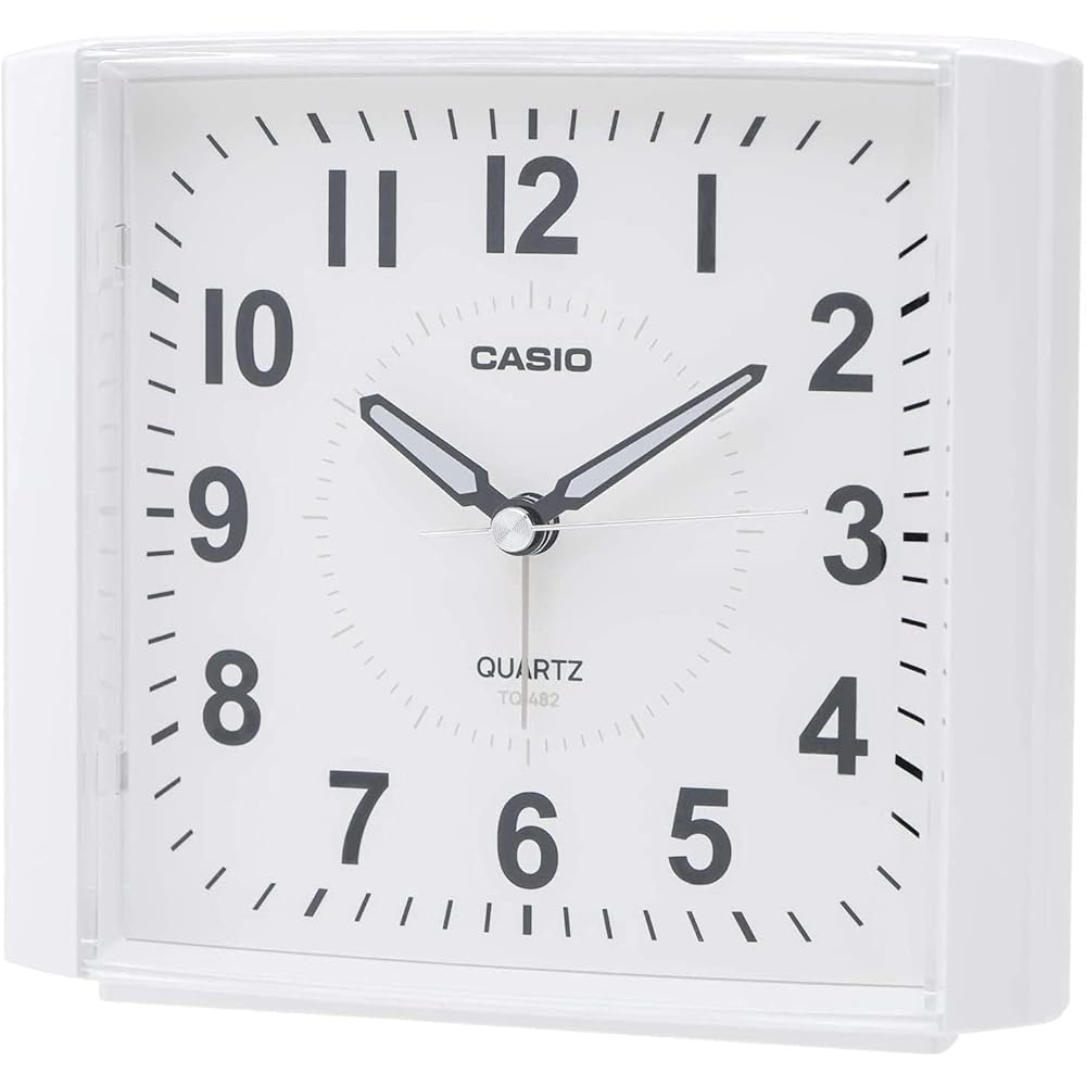 CASIO Alarm Clock, Table Clock, White, Analog, Snooze, Light, Simple, TQ-482-7JF