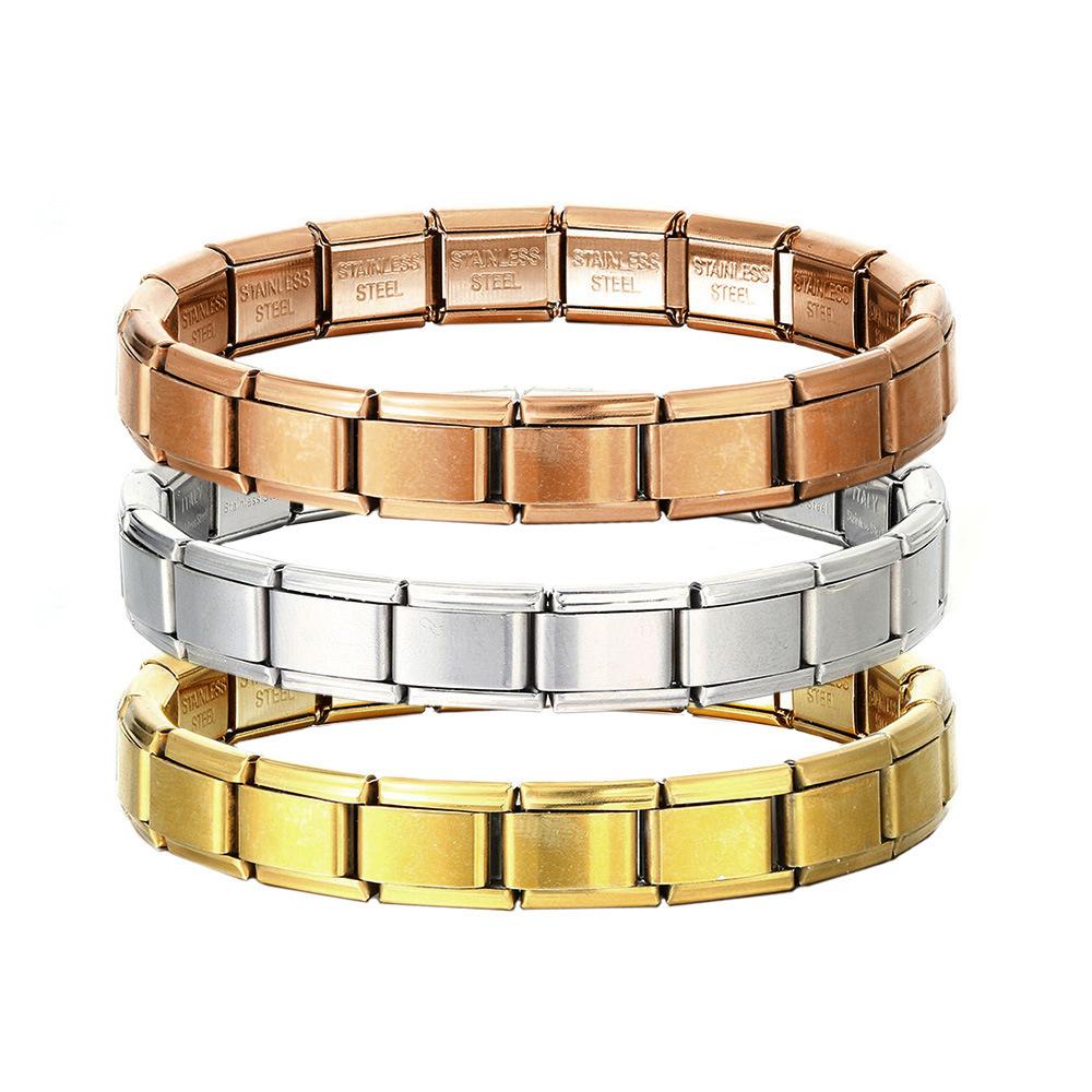 9mm breites Italienisches Edelstahl Charm Armband Mode Männer Mädchen Modulares Armband Hohe Qualität DIY Fabrik