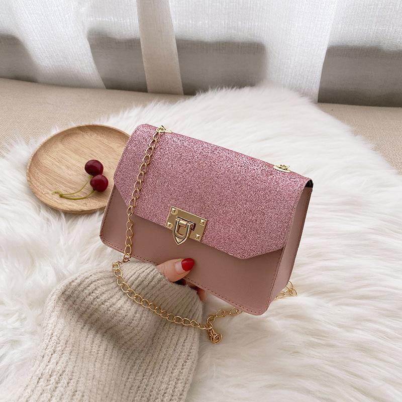 Guangzhou damska torba letnia matowa cekinowa zapięcie łańcuszek schemat kolorystyczny mała kwadratowa torba na jedno ramię przez ramię torba na telefon komórkowy