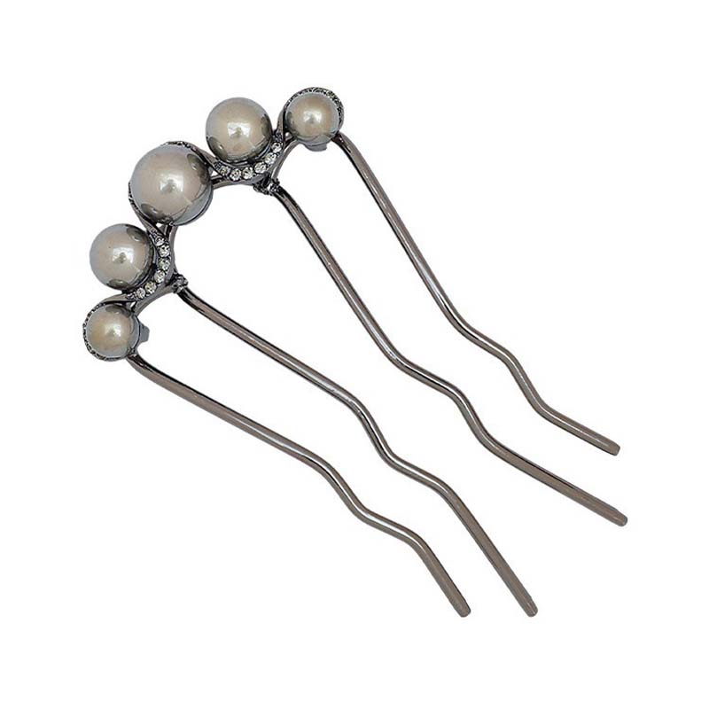 Koreanische U-förmige Perlenhaarnadeln Haarspangen für Frauen Eleganter Stil Metallgabeln Vintage Perlenhaarnadeln Haar-Styling-Tools Geschenke