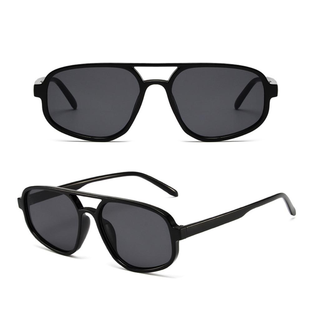 Big Frame Double Beam Sun Glasses Wide Legs Retro Trend Eyewear  Outdoor