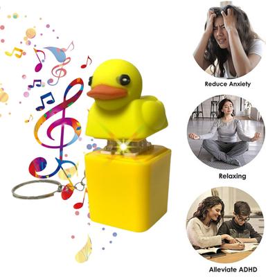 Ducky Caps Schlüsselanhänger Fidget Spielzeug Quakende Ente Stressabbau ABS-Kunststoff Rassel