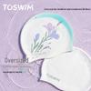 TOSWIM Damen Silikon-Badekappe mit Aufdruck für langes Haar