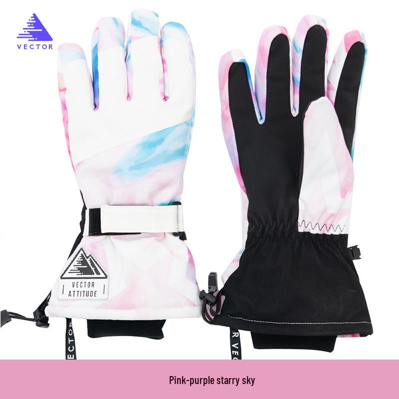

VECTOR Зимние лыжные перчатки для мужчин и женщин, на флисовой подкладке, утолщенные, водонепроницаемые, холодо- и ветрозащитные, перчатки для катания для взрослых Medium