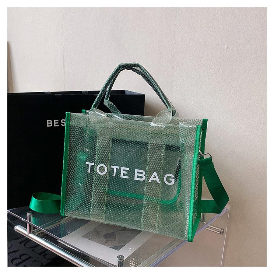 Fashion New High Capacity PVC Women's Bag Transparent Tote Bag Jelly Bag Handheld One Shoulder Crossbody Tote Bag