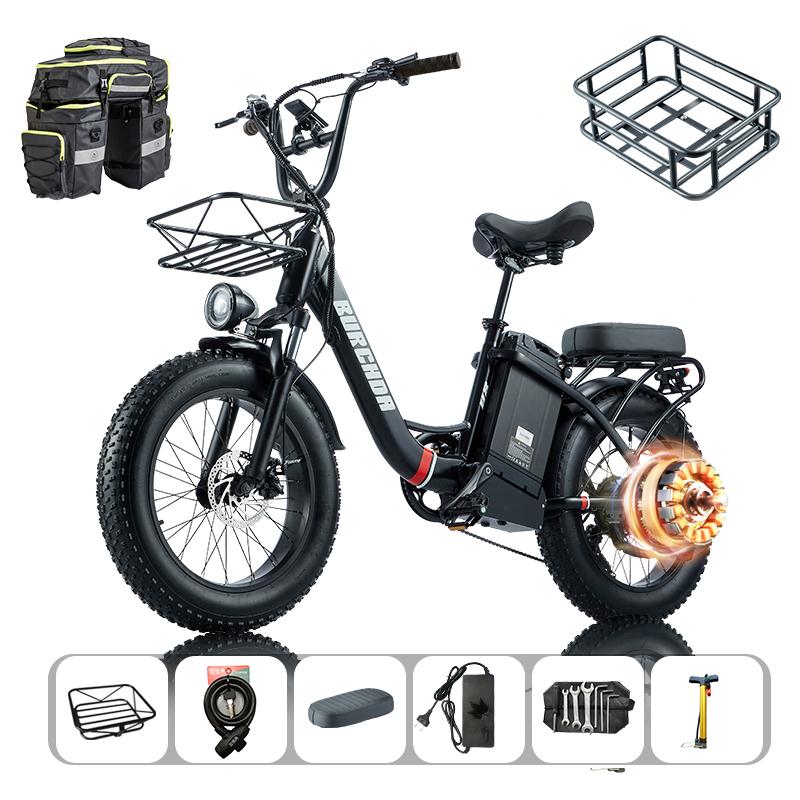 BURCHDA Vélo électrique pour adultes - U8 1000W, batterie lithium 48V 31,5Ah, Fatbike 4.0, anti-neige, tout-terrain, modèle 2025, pour adultes