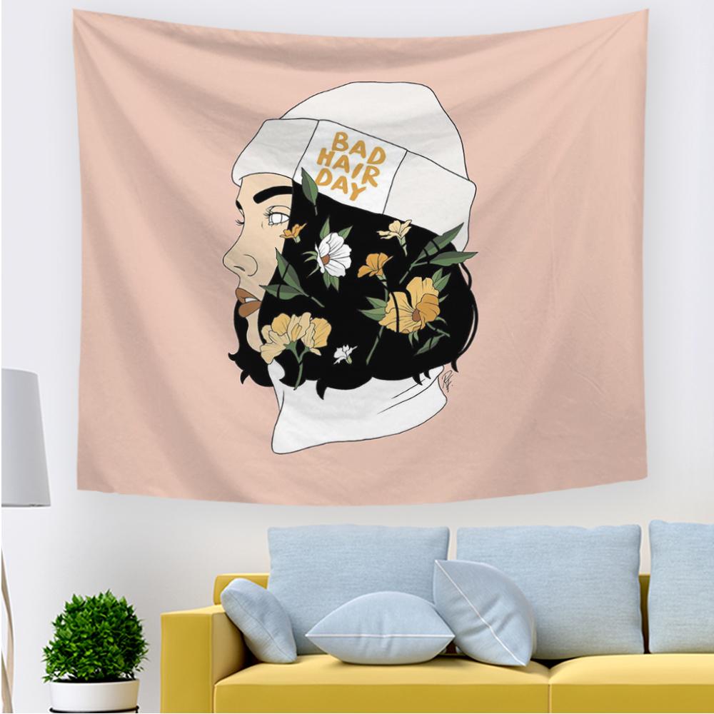 Home Decor Simple Ladies Tapestry With Flowers Cute Ladies Living Room Office Tapestry Tapestry tapiz